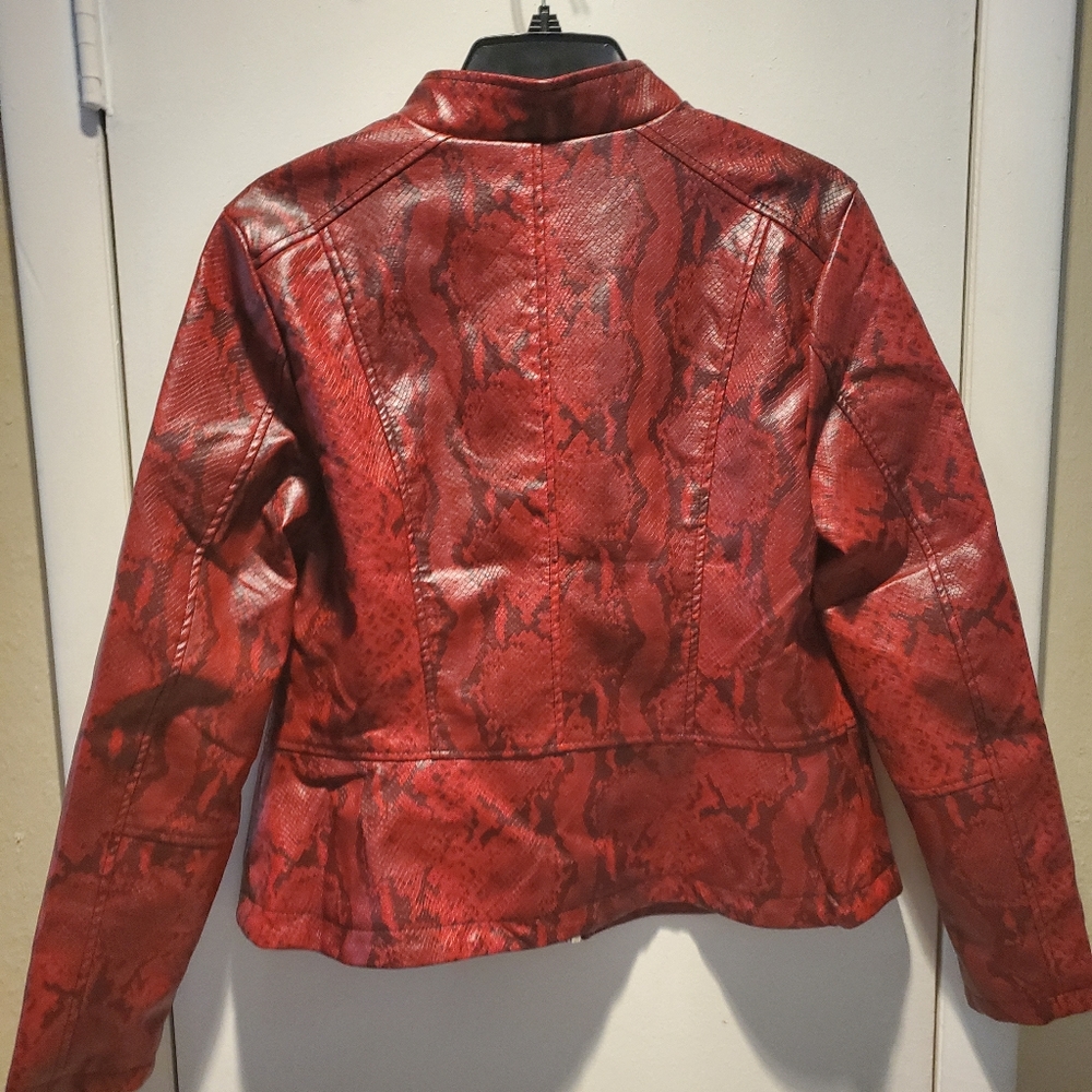 Red and black snake print jacket